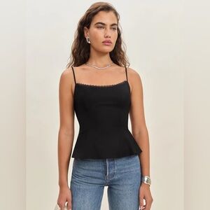Reformation Genevieve Top Black - Size 6